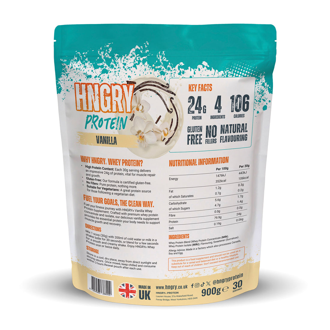 HNGRY Vanilla Whey Protein 900g